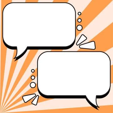 Comic Speech Bubble With Copy Space And Colorful Doodles. Design Of Empty Stock Illustration