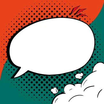 Comic Speech Bubble With Copy Space And Colorful Doodles. Design Of Empty Stock Illustration