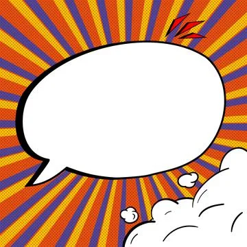 Comic Speech Bubble With Copy Space And Colorful Doodles. Design Of Empty Stock Illustration
