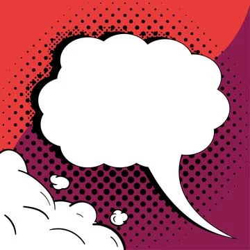 Comic Speech Bubble With Copy Space And Colorful Doodles. Design Of Empty Stock Illustration