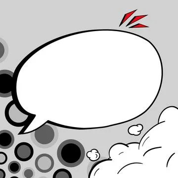 Comic Speech Bubble With Copy Space And Colorful Doodles. Design Of Empty Stockillustratie