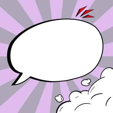 Comic Speech Bubble With Copy Space And Colorful Doodles. Design Of Empty Stock Illustration