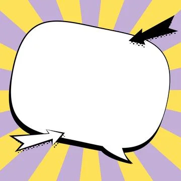 Comic Speech Bubble With Copy Space And Colorful Doodles. Design Of Empty Stockillustratie
