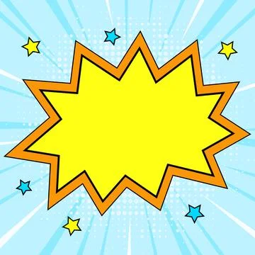 Comic Speech Bubble With Copy Space And Colorful Doodles. Design Of Empty Stock Illustration