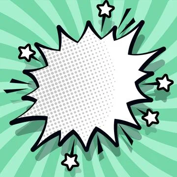 Comic Speech Bubble With Copy Space And Colorful Doodles. Design Of Empty Stock Illustration
