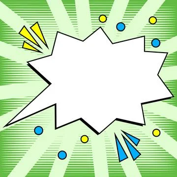 Comic Speech Bubble With Copy Space And Colorful Doodles. Design Of Empty Stock Illustration
