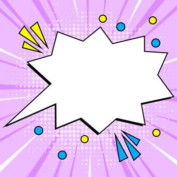 Comic Speech Bubble With Copy Space And Colorful Doodles. Design Of Empty Stock Illustration