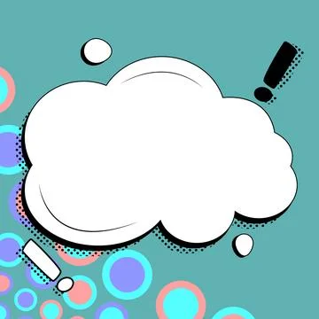 Comic Speech Bubble With Copy Space And Colorful Doodles. Design Of Empty Stock Illustration