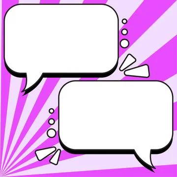 Comic Speech Bubble With Copy Space And Colorful Doodles. Design Of Empty Stock Illustration