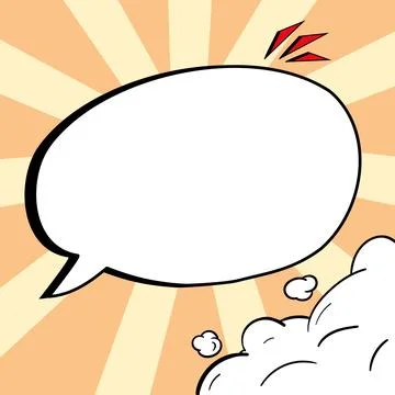 Comic Speech Bubble With Copy Space And Colorful Doodles. Design Of Empty Stock Illustration