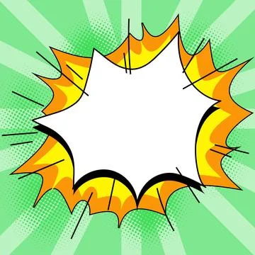 Comic Speech Bubble With Copy Space And Colorful Doodles. Design Of Empty Stock Illustration