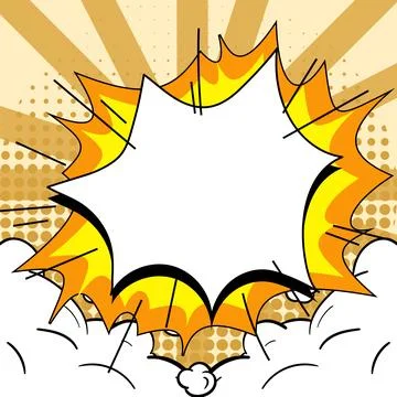 Comic Speech Bubble With Copy Space And Colorful Doodles. Design Of Empty Stock Illustration