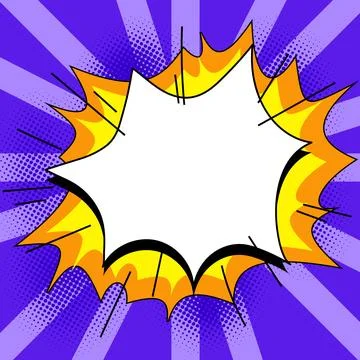 Comic Speech Bubble With Copy Space And Colorful Doodles. Design Of Empty Stock Illustration