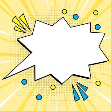 Comic Speech Bubble With Copy Space And Colorful Doodles. Design Of Empty Stock Illustration