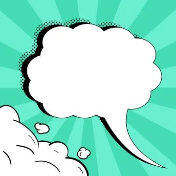 Comic Speech Bubble With Copy Space And Colorful Doodles. Design Of Empty Stock Illustration