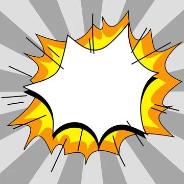 Comic Speech Bubble With Copy Space And Colorful Doodles. Design Of Empty Stock Illustration