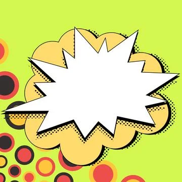 Comic Speech Bubble With Copy Space And Colorful Doodles. Design Of Empty Stock Illustration