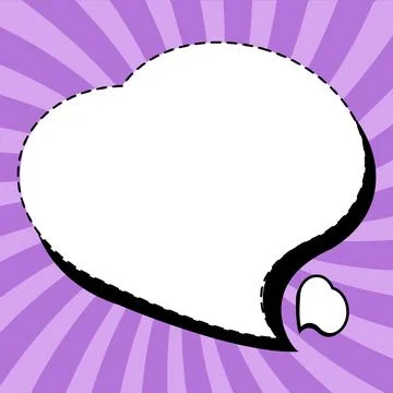 Comic Speech Bubble With Copy Space And Colorful Doodles. Design Of Empty Stock Illustration