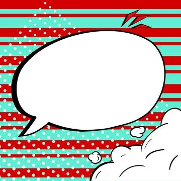 Comic Speech Bubble With Copy Space And Colorful Doodles. Design Of Empty Stock Illustration