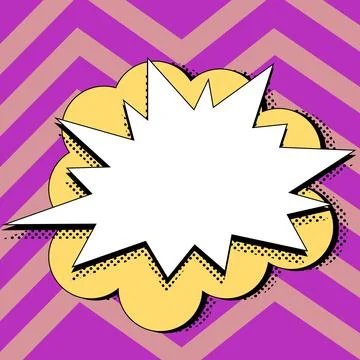 Comic Speech Bubble With Copy Space And Colorful Doodles. Design Of Empty Stock Illustration