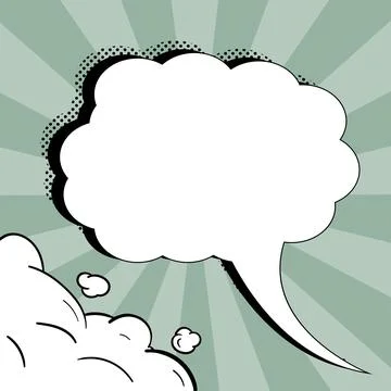 Comic Speech Bubble With Copy Space And Colorful Doodles. Design Of Empty Stockillustratie