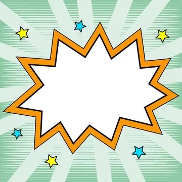 Comic Speech Bubble With Copy Space And Colorful Doodles. Design Of Empty Stock Illustration