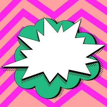 Comic Speech Bubble With Copy Space And Colorful Doodles. Design Of Empty Stock Illustration