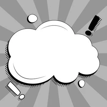 Comic Speech Bubble With Copy Space And Colorful Doodles. Design Of Empty Stock Illustration
