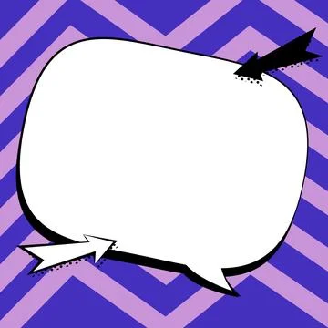 Comic Speech Bubble With Copy Space And Colorful Doodles. Design Of Empty Stock Illustration
