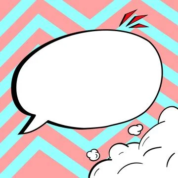 Comic Speech Bubble With Copy Space And Colorful Doodles. Design Of Empty Stock Illustration
