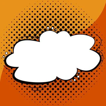 Comic Speech Bubble With Copy Space And Colorful Doodles. Design Of Empty Stock Illustration