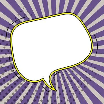 Comic Speech Bubble With Copy Space And Colorful Doodles. Design Of Empty Stock Illustration