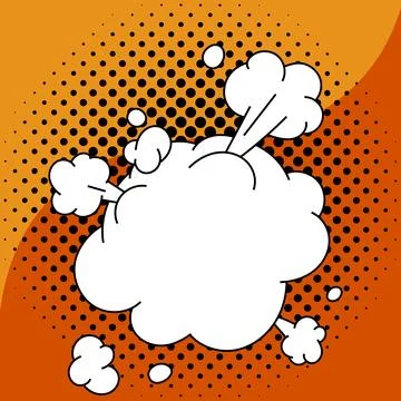 Comic Speech Bubble With Copy Space And Colorful Doodles. Design Of Empty Stock Illustration