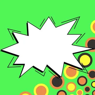 Comic Speech Bubble With Copy Space And Colorful Doodles. Design Of Empty Stock Illustration