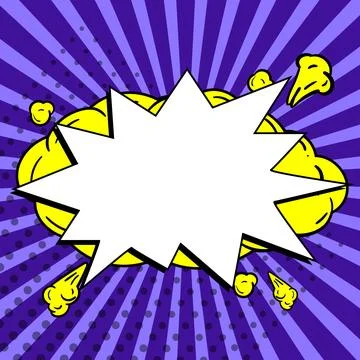 Comic Speech Bubble With Copy Space And Colorful Doodles. Design Of Empty Stock Illustration