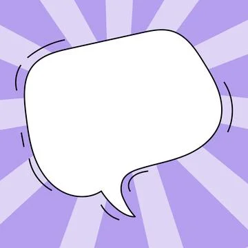 Comic Speech Bubble With Copy Space And Colorful Doodles. Design Of Empty Stock Illustration
