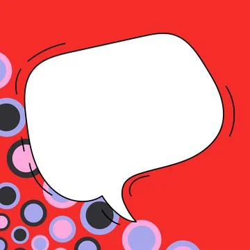 Comic Speech Bubble With Copy Space And Colorful Doodles. Design Of Empty Stock Illustration