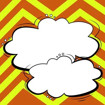 Comic Speech Bubble With Copy Space And Colorful Doodles. Design Of Empty Stock Illustration