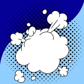 Comic Speech Bubble With Copy Space And Colorful Doodles. Design Of Empty Stock Illustration