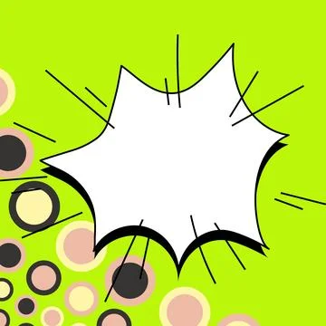 Comic Speech Bubble With Copy Space And Colorful Doodles. Design Of Empty Stock Illustration