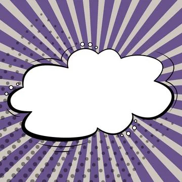 Comic Speech Bubble With Copy Space And Colorful Doodles. Design Of Empty Stock Illustration