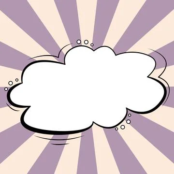Comic Speech Bubble With Copy Space And Colorful Doodles. Design Of Empty Stock Illustration
