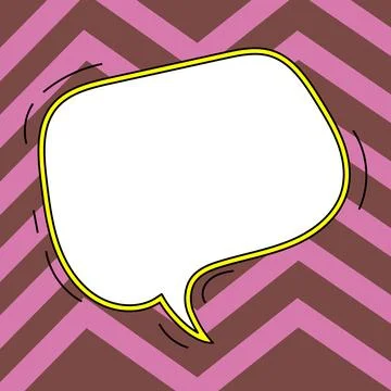 Comic Speech Bubble With Copy Space And Colorful Doodles. Design Of Empty Stock Illustration