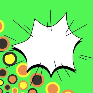 Comic Speech Bubble With Copy Space And Colorful Doodles. Design Of Empty Stock Illustration