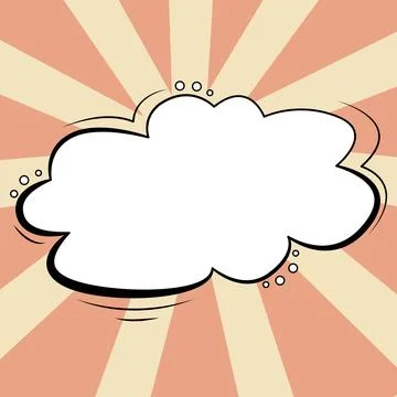 Comic Speech Bubble With Copy Space And Colorful Doodles. Design Of Empty Stock Illustration
