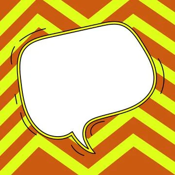 Comic Speech Bubble With Copy Space And Colorful Doodles. Design Of Empty Stock Illustration