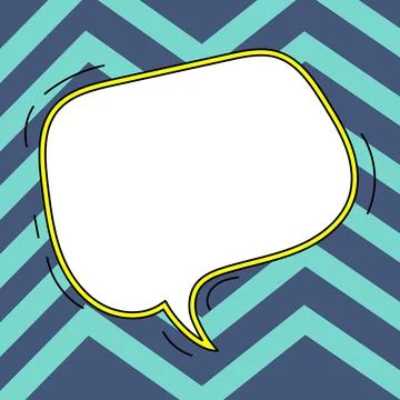 Comic Speech Bubble With Copy Space And Colorful Doodles. Design Of Empty Stock Illustration