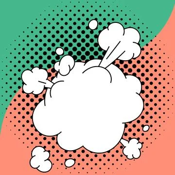 Comic Speech Bubble With Copy Space And Colorful Doodles. Design Of Empty Stock Illustration