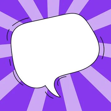 Comic Speech Bubble With Copy Space And Colorful Doodles. Design Of Empty Stock Illustration