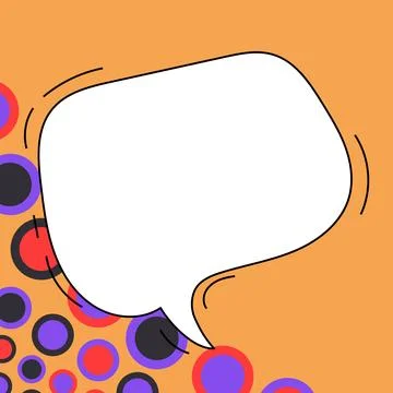 Comic Speech Bubble With Copy Space And Colorful Doodles. Design Of Empty Stock Illustration
